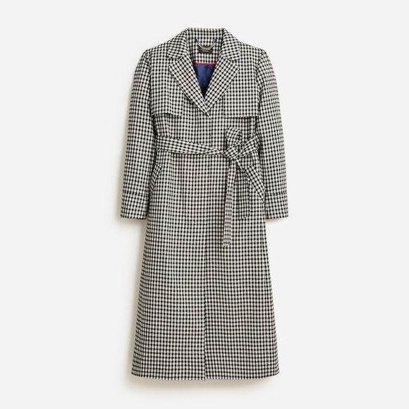 J Crew Collection Harriet trench coat in English gingham wool blend BU243